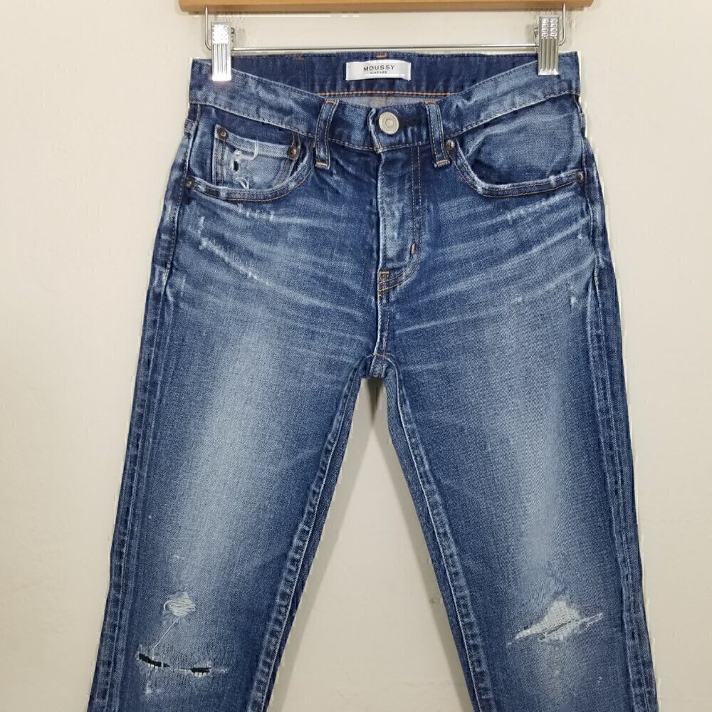 Moussy Vintage MV Lancaster Stretch Skinny Jeans Blue Size 24 - Picture 6 of 12